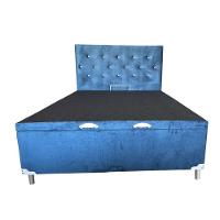 Cama Box Baú Casal Suede Azul 42x138x188 - Rr Colchoes - 3