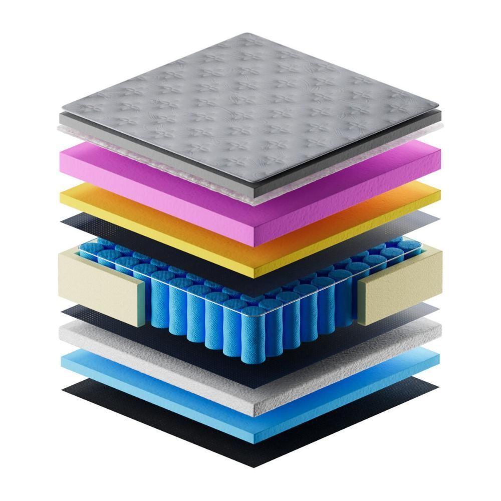 Cama Box Conjugado King Com Colchão 193x78x203 Royal Blue Gazin Cr35301 Bege Azul - 3