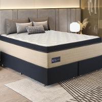 Cama Box Conjugado King Com Colchão 193x78x203 Royal Blue Gazin Cr35301 Bege Azul - 1