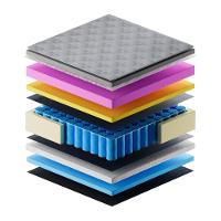 Cama Box Conjugado King Com Colchão 193x78x203 Royal Blue Gazin Cr35301 Bege Azul - 3