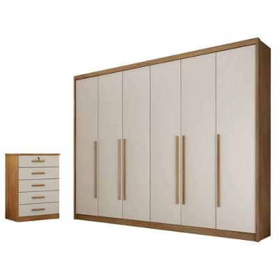 Guarda Roupa Casal Bragança E Gaveteiro Suiça Cumaru 25 Fendi - Novo Horizonte