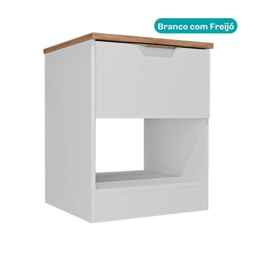 Mesa Lateral Milan 1 Gaveta Carraro Branco - 3