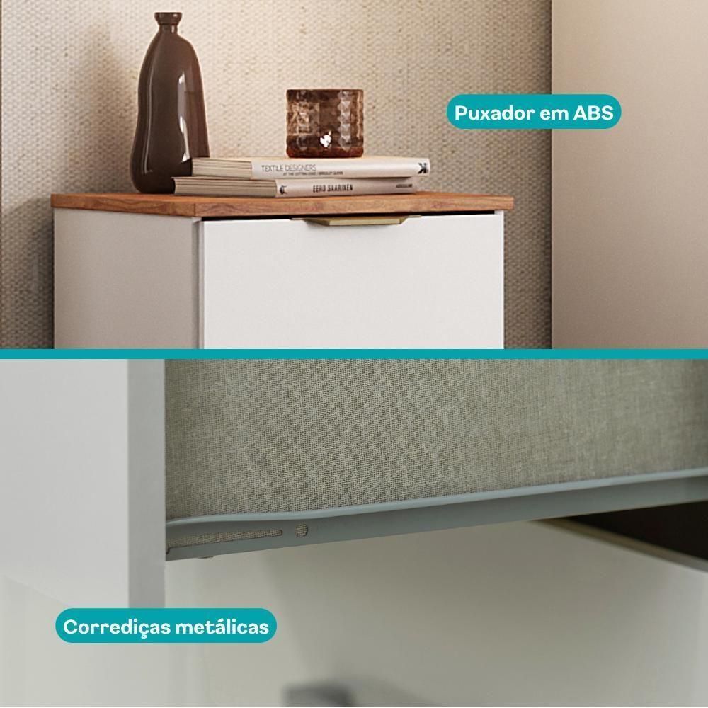 Mesa Lateral Milan 1 Gaveta Carraro Branco - 7