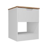 Mesa Lateral Milan 1 Gaveta Carraro Branco - 2