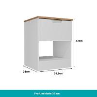 Mesa Lateral Milan 1 Gaveta Carraro Branco