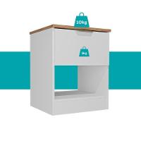 Mesa Lateral Milan 1 Gaveta Carraro Branco - 5