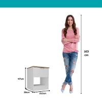 Mesa Lateral Milan 1 Gaveta Carraro Branco - 6