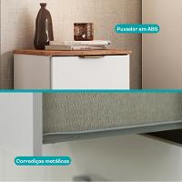 Mesa Lateral Milan 1 Gaveta Carraro Branco - 7