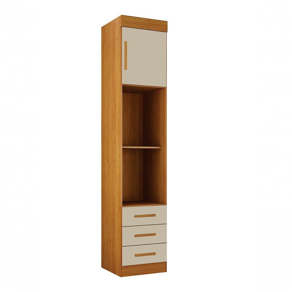 Modulado Mesa De Cabeceira 3 Gavetas Orion - Leifer Móveis Cinamomo-off White - 1