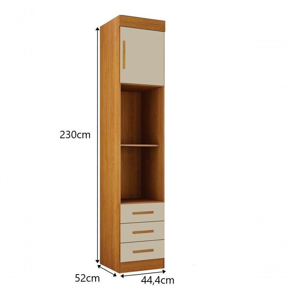 Modulado Mesa De Cabeceira 3 Gavetas Orion - Leifer Móveis Cinamomo-off White - 2