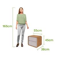 Mesa De Cabeceira 2 Gavetas Loop - Lopas Amendoa Clean-off White - 3