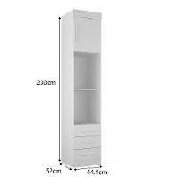 Modulado Mesa De Cabeceira 3 Gavetas Orion - Leifer Móveis Branco - 2