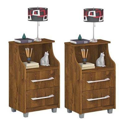 Conjunto 2 Mesas De Cabeceira Topázio Malbec