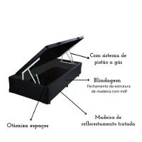 Box Baú Solteiro Corino Branco Para Colchões De Até 88cm - 3