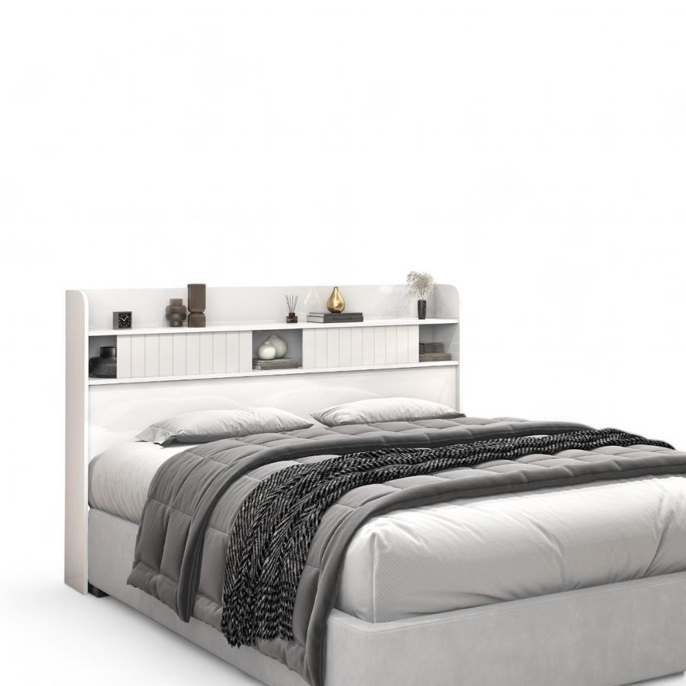 Cabeceira Com Prateleiras Dubai Solteiro Branca - 1