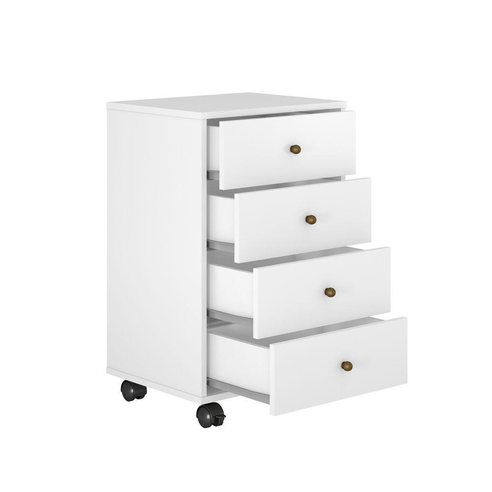 Mesa De Cabeceira Presence Com 4 Gavetas Branco - 3