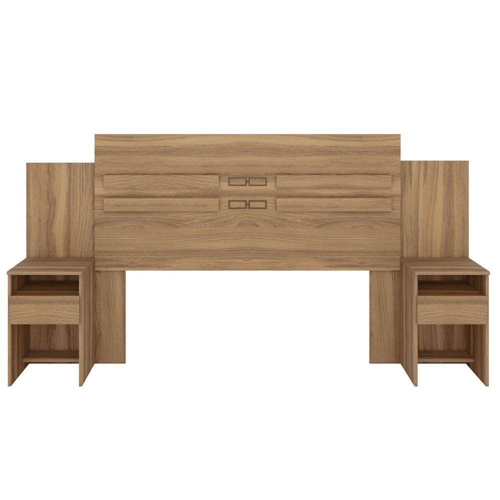 Cabeceira Casal Com 2 Mesas e 2 Gavetas Império Amêndola - 2