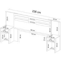 Cabeceira Casal Com 2 Mesas e 2 Gavetas Império Amêndola - 9