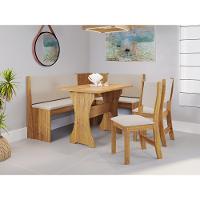 Conjunto De Mesa De Jantar De Canto Alemão Big Linho Bege - 3