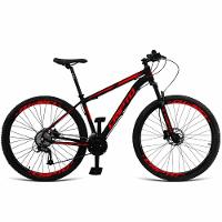Bicicleta Aro 29 Cripto 24 Marchas Freios Disco E Suspensão - Preto-vermelho - 21 - 1