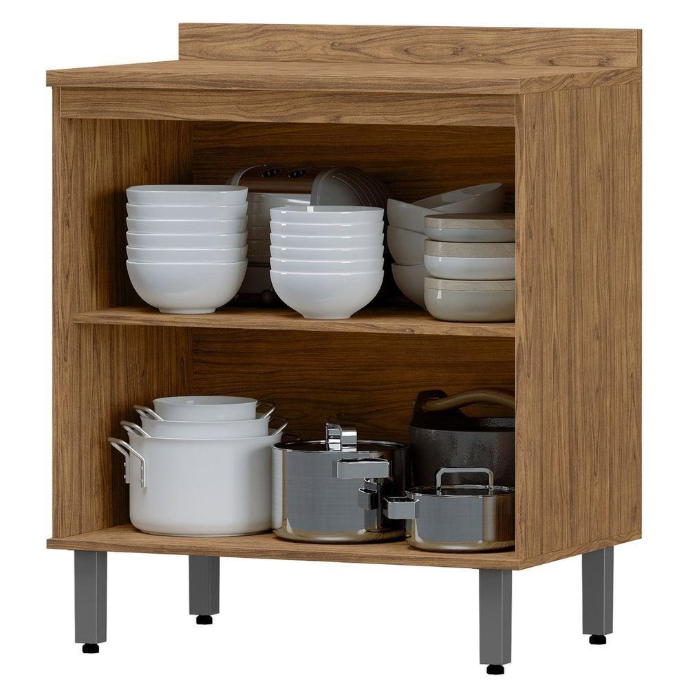 Modulo De Cozinha Balcão De Pia 80cm 2 Portas Freijó - 5