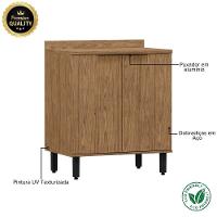 Modulo De Cozinha Balcão De Pia 80cm 2 Portas Freijó - 3