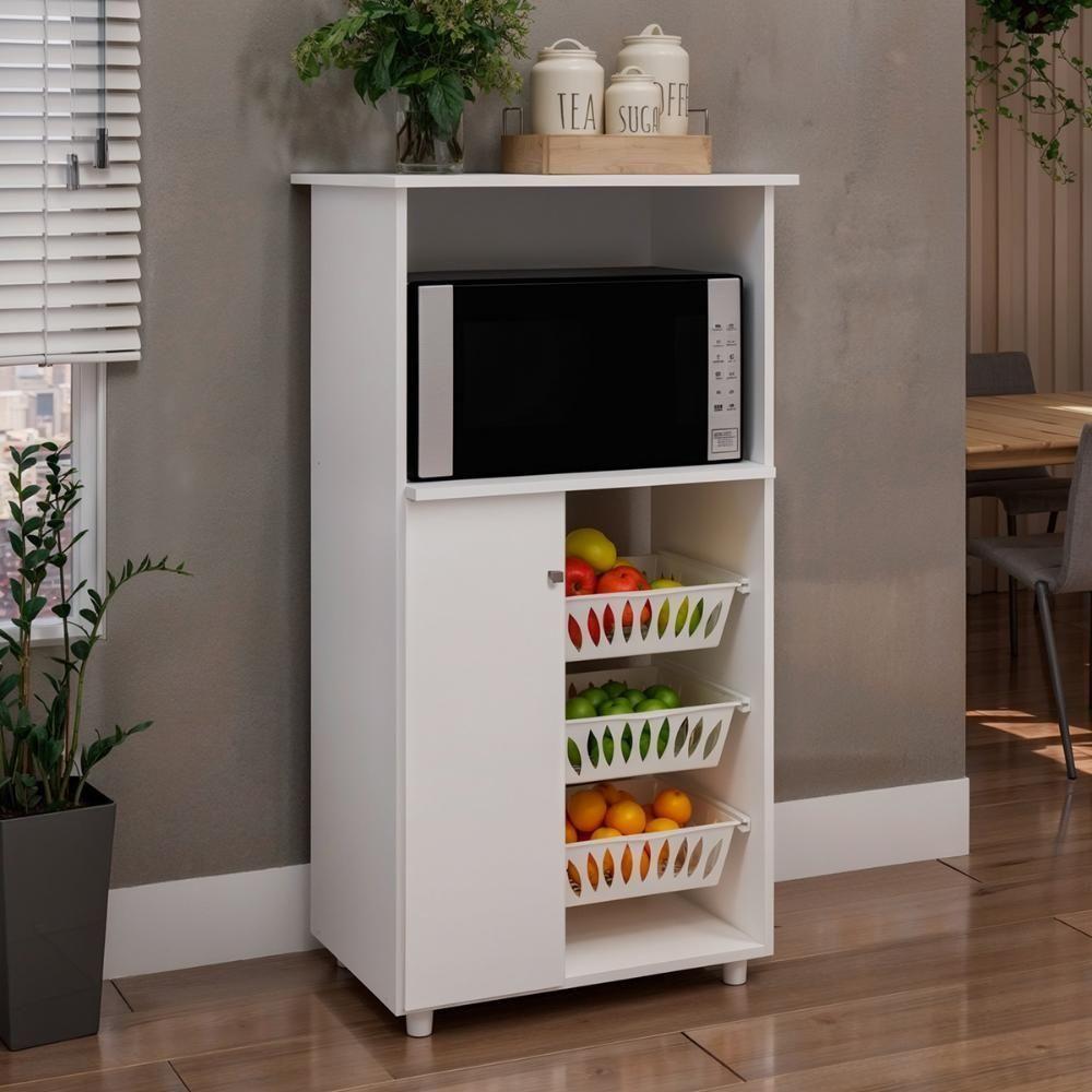 Balcão Cozinha Fruteira Genialflex Josy Para 2 Fornos Branco - 7