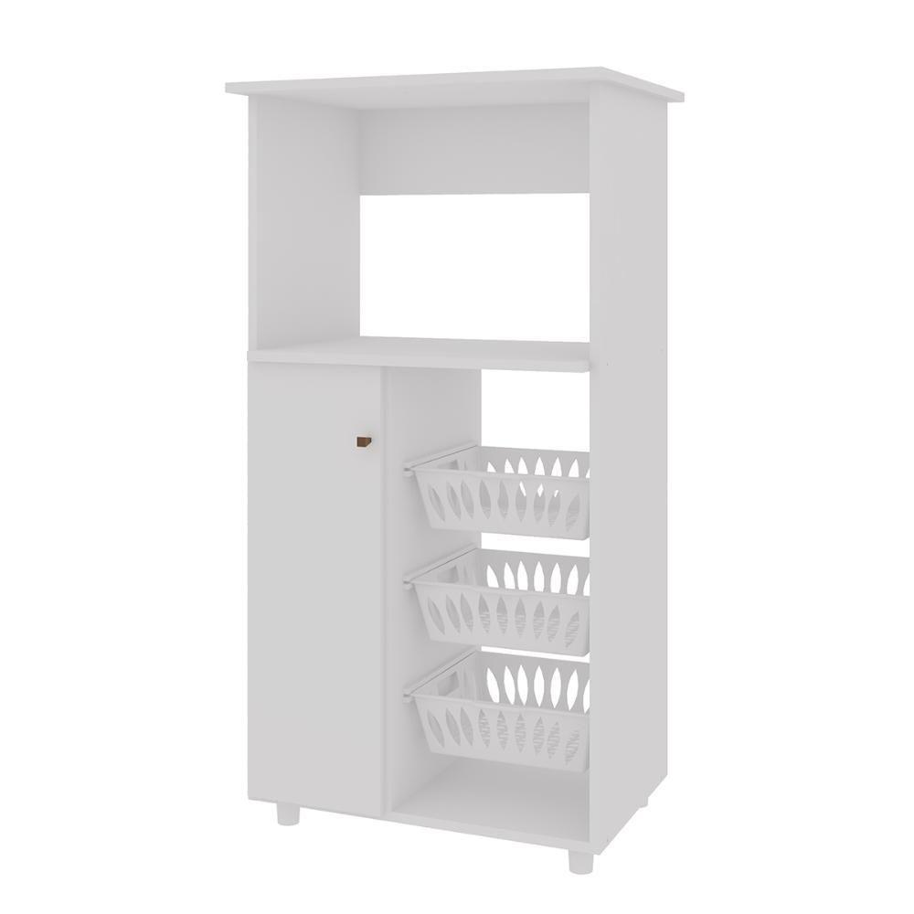 Balcão Cozinha Fruteira Genialflex Josy Para 2 Fornos Branco - 9