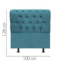 Cabeceira Estofada Cama Box Solteiro 100cm París Suede Azul Turquesa- Mabe Magazine - 3