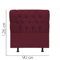 Cabeceira Estofada Cama Box Solteiro 90cm París Suede Bordo- Mabe Magazine - 3