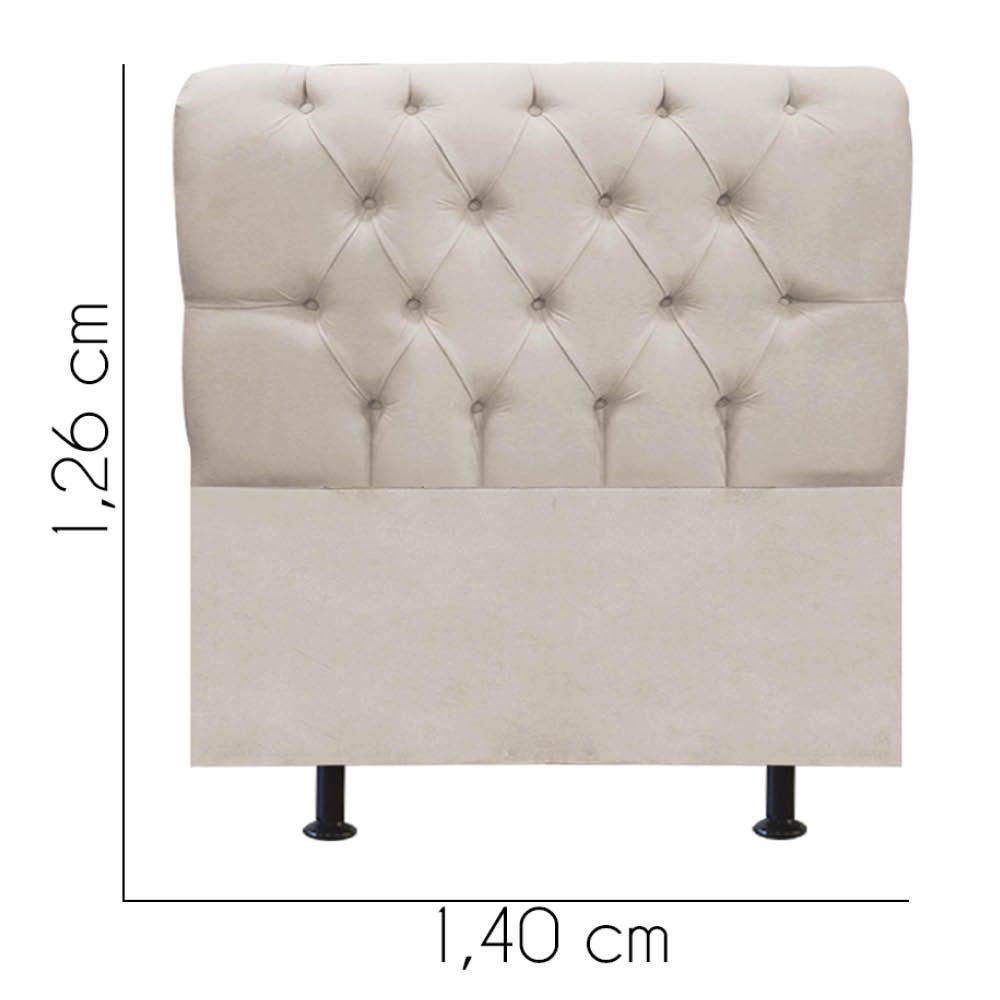 Cabeceira Estofada Cama Box Casal 140cm París Corino Bege- Mabe Magazine - 3