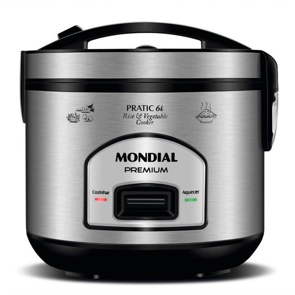 Panela Elétrica De Arroz Mondial PE-43-6X Preto Inox 110V - 1
