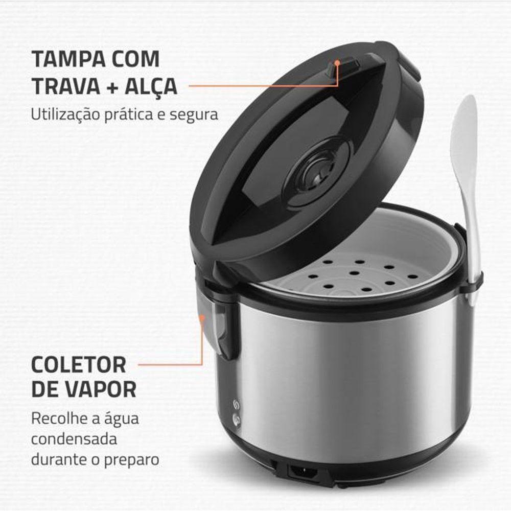 Panela Elétrica De Arroz Mondial PE-43-6X Preto Inox 110V - 3