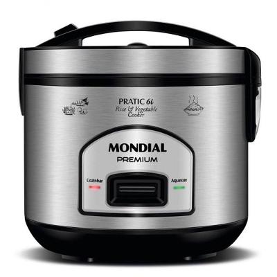 Panela Elétrica De Arroz Mondial PE-43-6X Preto Inox 110V