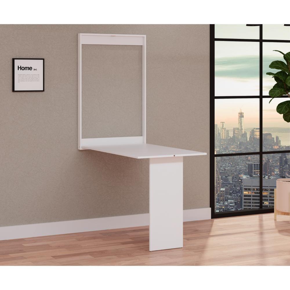 Conjunto De Mesa Dobrável Retrátil 100cm Branca Com 2 Cadeiras Eiffel - Branco - 7