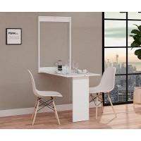 Conjunto De Mesa Dobrável Retrátil 100cm Branca Com 2 Cadeiras Eiffel - Branco - 1