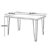 Conjunto Mesa De Jantar Hairpin 130x80 Natural Com 6 Cadeiras Eames Eiffel - Cinza - 6
