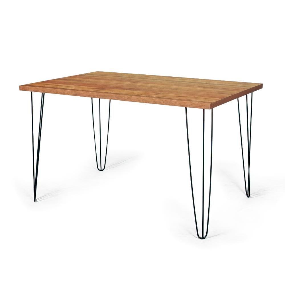 Conjunto Mesa De Jantar Hairpin 130x80 Natural Com 4 Cadeiras Eames Eiffel - Branco - 6