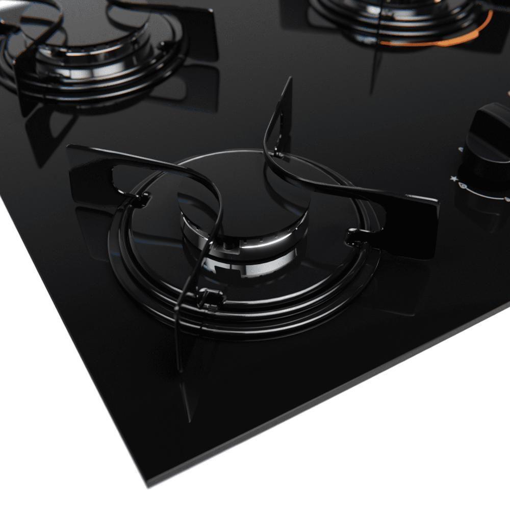 Cooktop 5 Bocas Preto Com Mesa De Vidro Atlas U Top Bivolt - 2