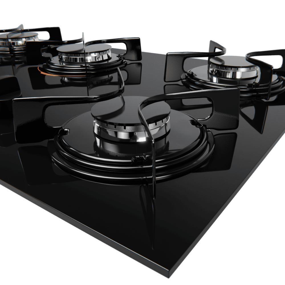 Cooktop 5 Bocas Preto Com Mesa De Vidro Atlas U Top Bivolt - 3