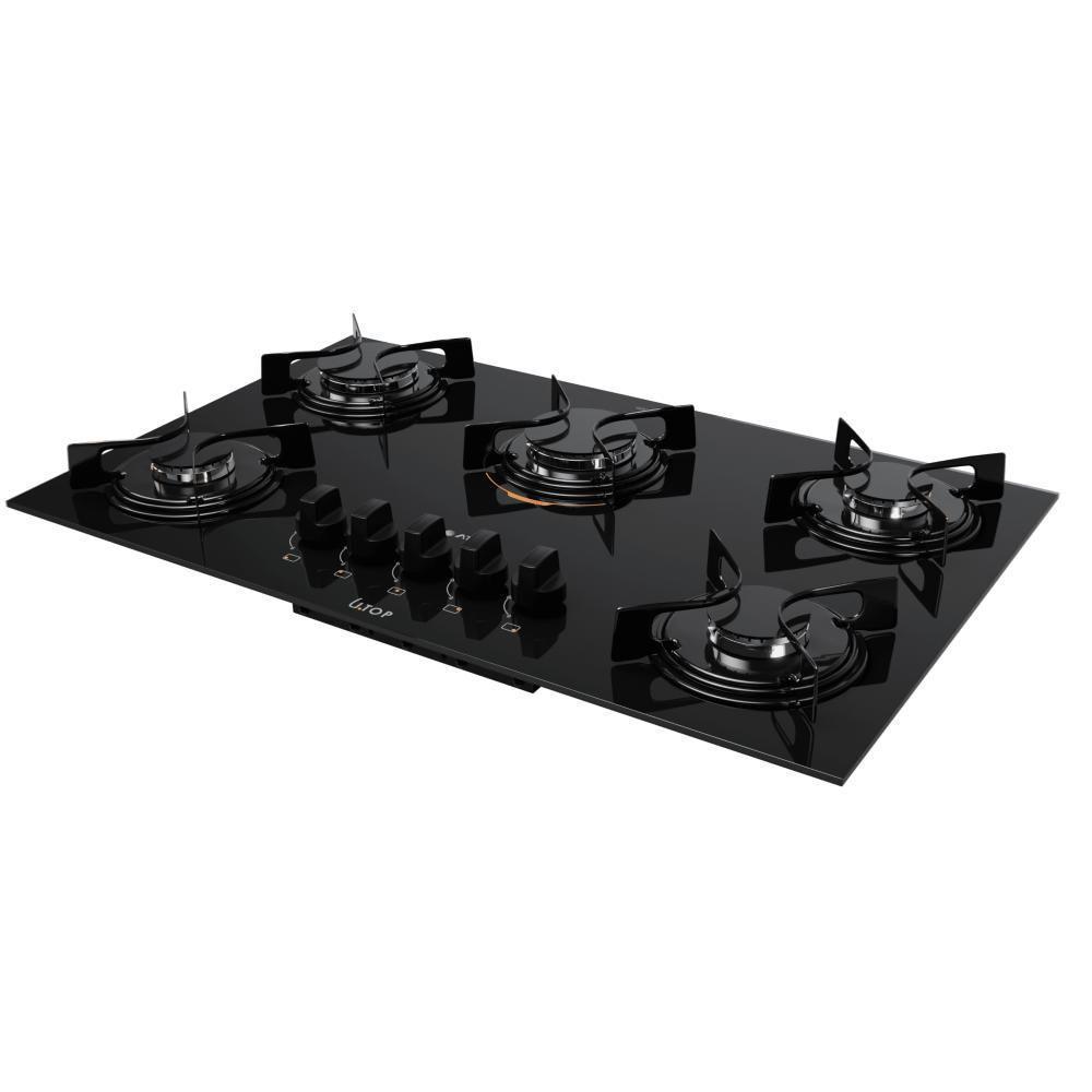 Cooktop 5 Bocas Preto Com Mesa De Vidro Atlas U Top Bivolt - 4
