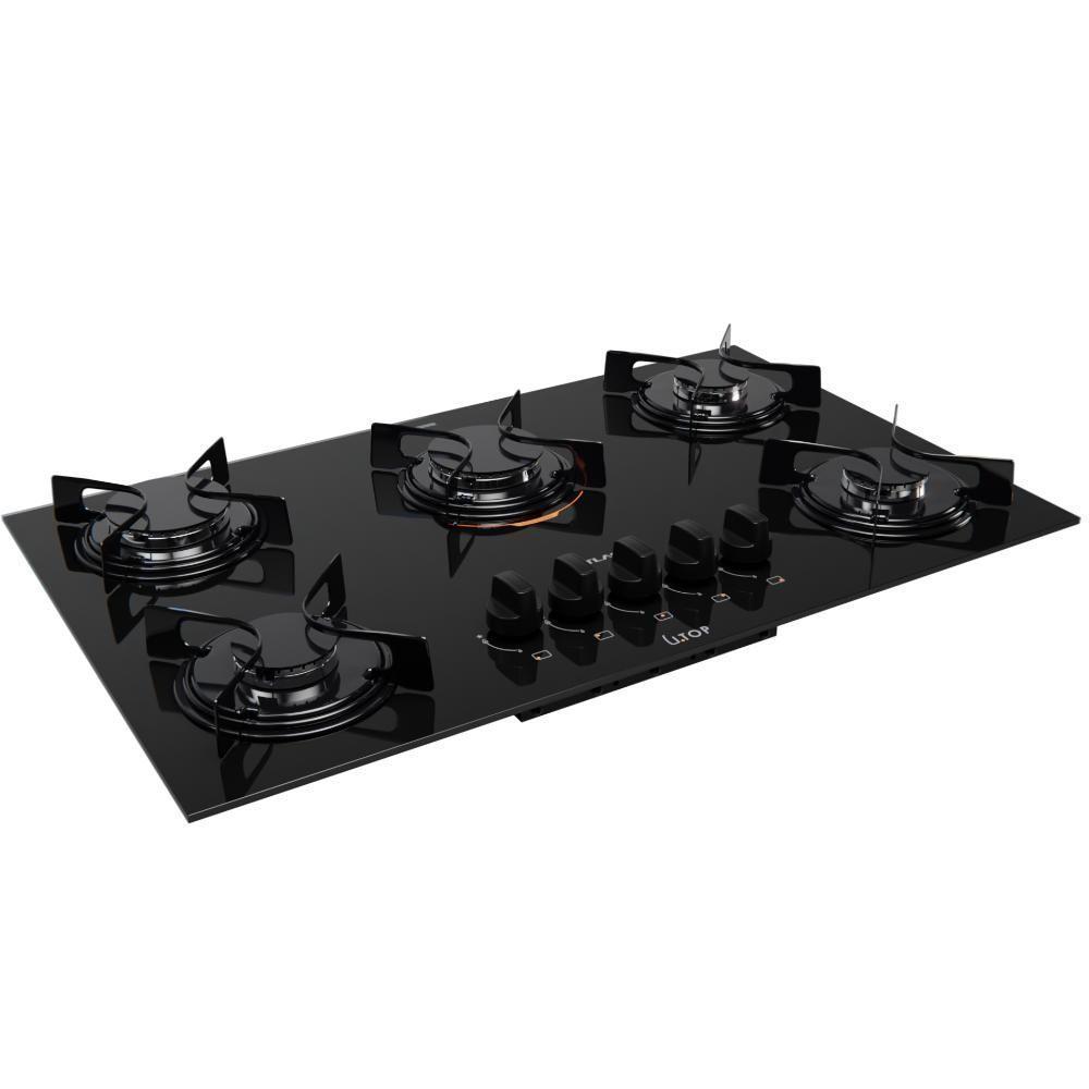 Cooktop 5 Bocas Preto Com Mesa De Vidro Atlas U Top Bivolt - 10