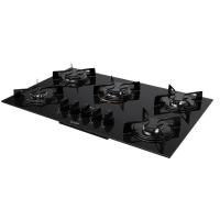Cooktop 5 Bocas Preto Com Mesa De Vidro Atlas U Top Bivolt