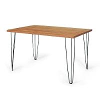Conjunto Mesa De Jantar Hairpin 130x80 Natural Com 4 Cadeiras Eames Eiffel - Preto - 5