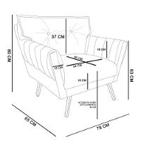 Kit 02 Poltronas Anitta Linho Pés Palito Castanho Cor A19 Grosso Bege - 2