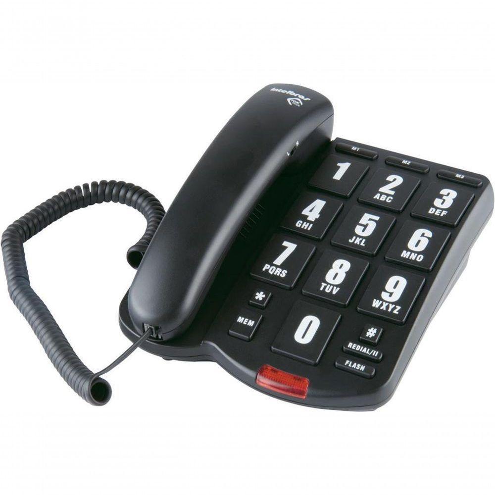 Telefone C/ Fio Tok Fácil Preto Teclas Grandes 4000034 - 1