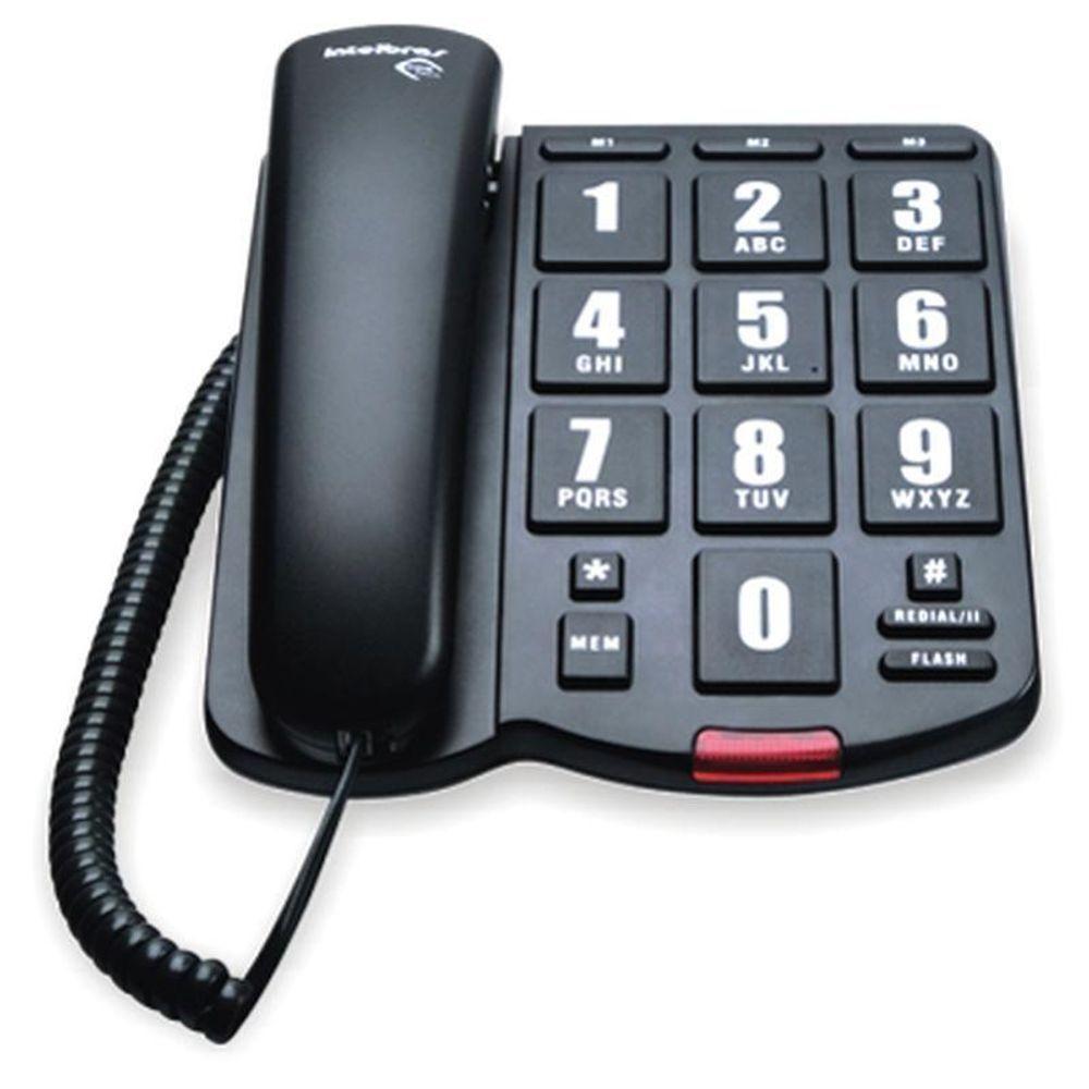Telefone C/ Fio Tok Fácil Preto Teclas Grandes 4000034 - 2