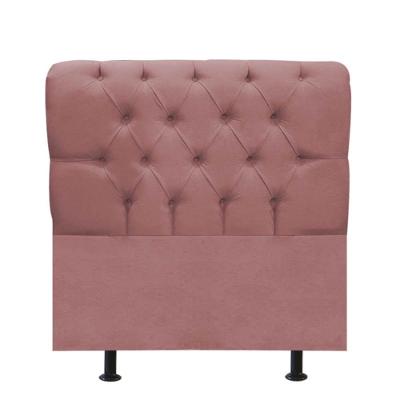 Cabeceira Estofada Cama Box Solteiro 90cm París Veludo Rose- Mabe Magazine