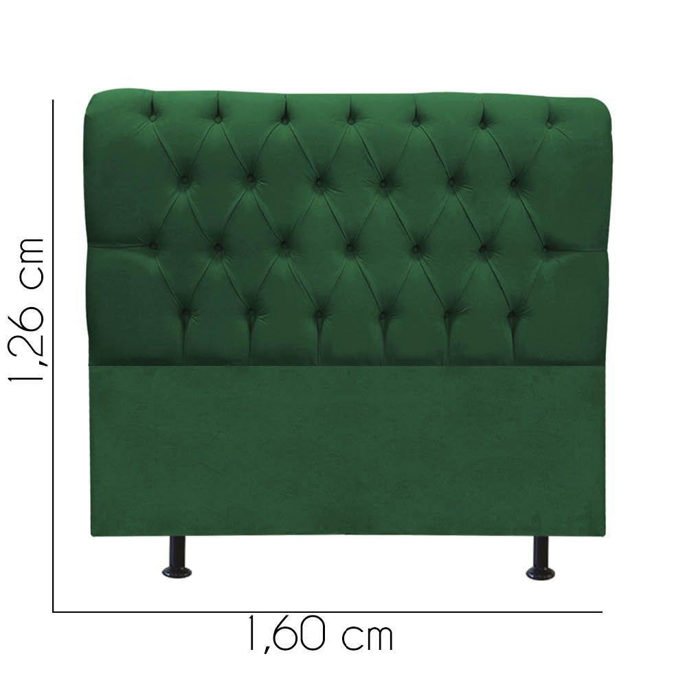 Cabeceira Estofada Cama Box Queen 160cm París Corino Verde- Mabe Magazine - 3