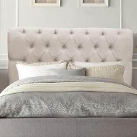 Cabeceira Estofada Cama Box King 195cm París Veludo Bege- Mabe Magazine - 1